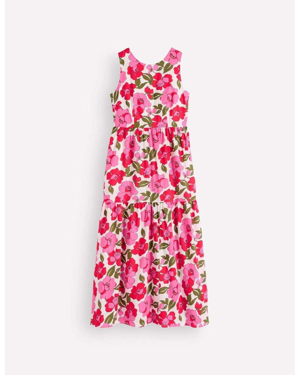 Boden Red Sleeveless Poplin Dress