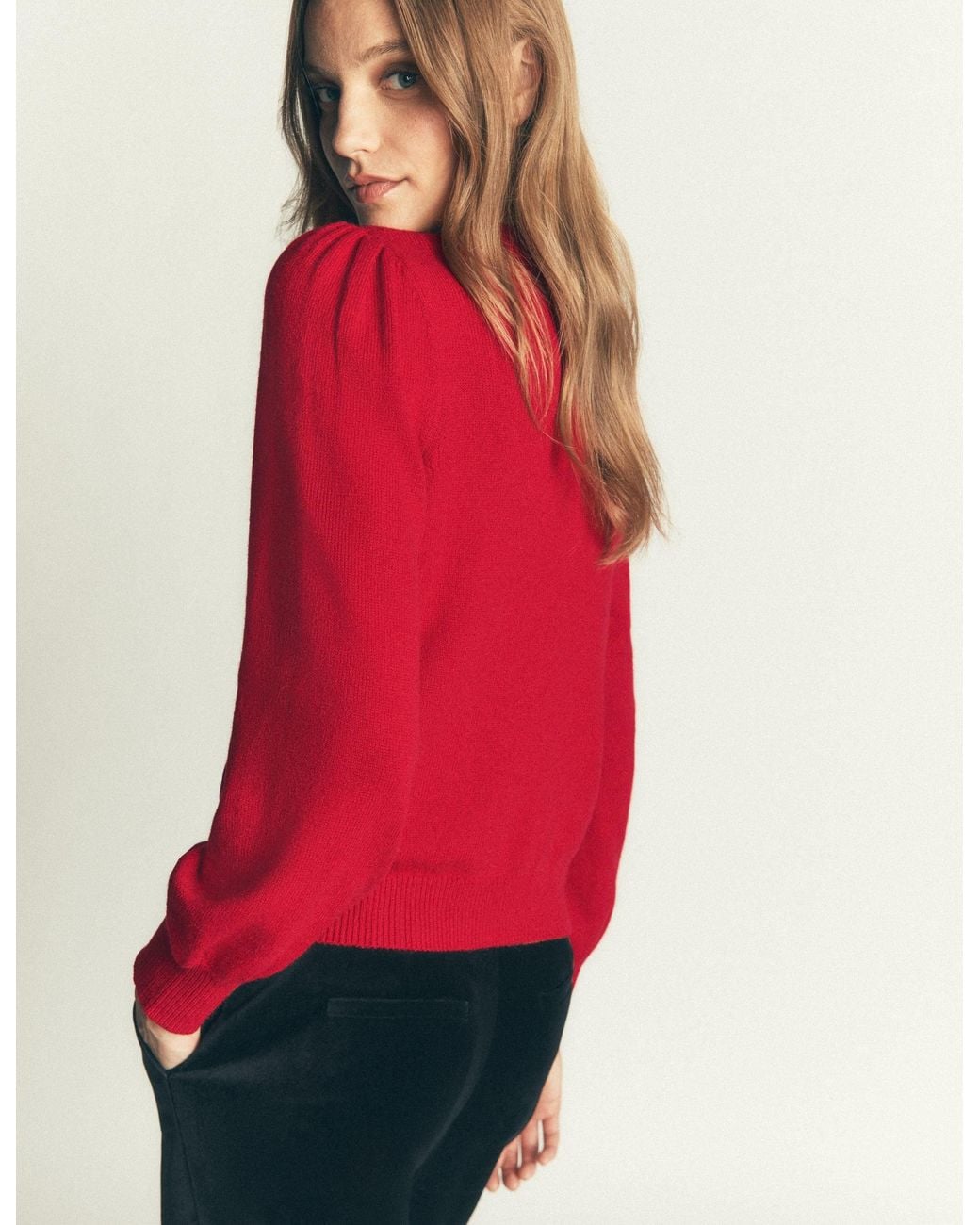 Boden Red Ria Embellished Knit Jumper