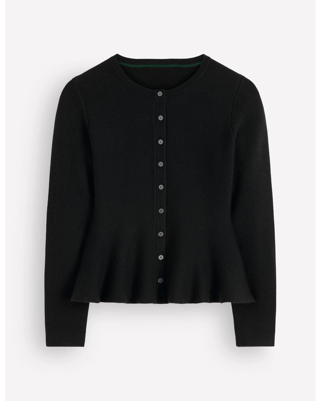 Boden Blue Fitted Wool Peplum Cardigan