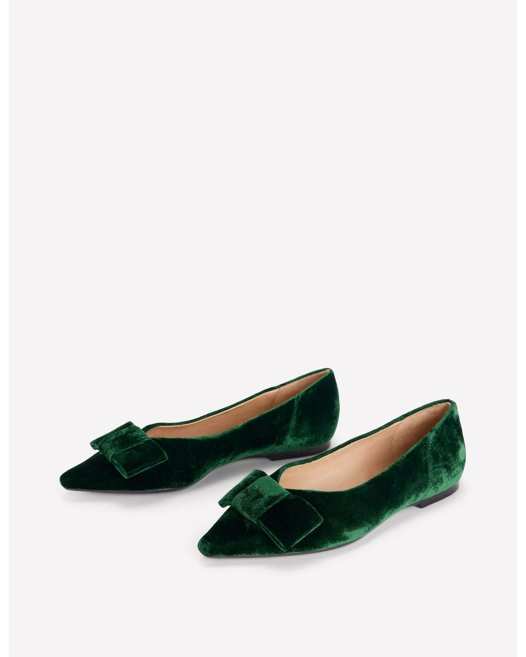 Boden Green Nigella Bow Pointed Flats