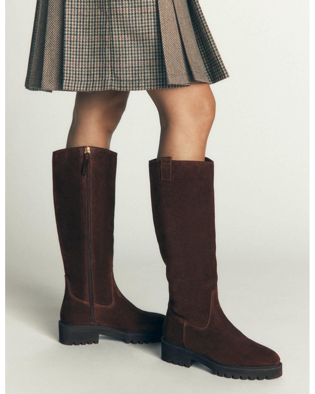 Boden Black Chunky Knee Boots
