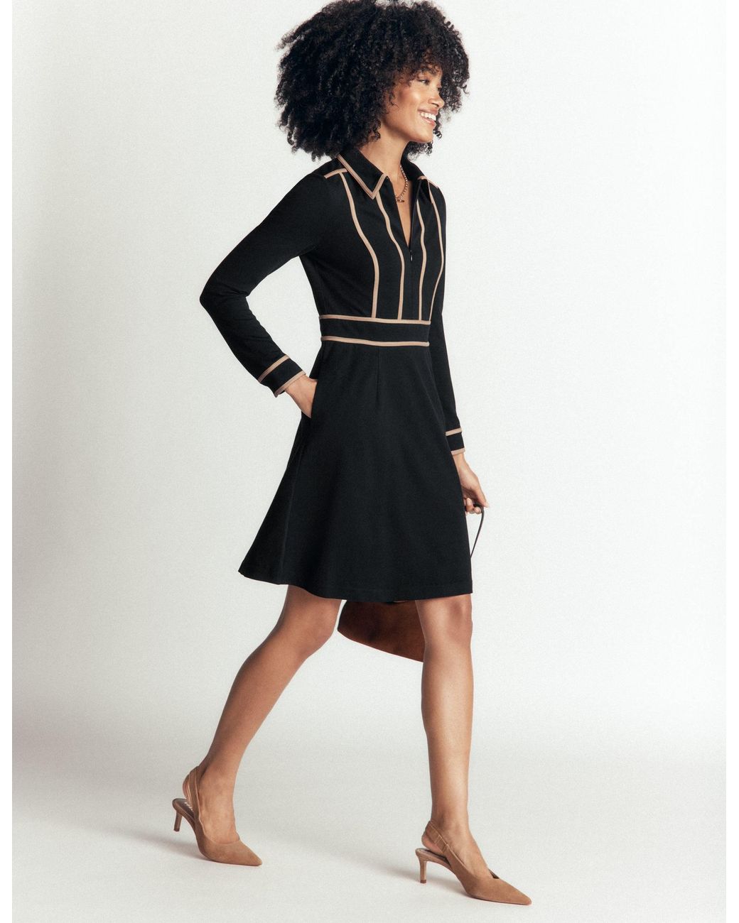 Boden Black Ula Ponte Short Dress