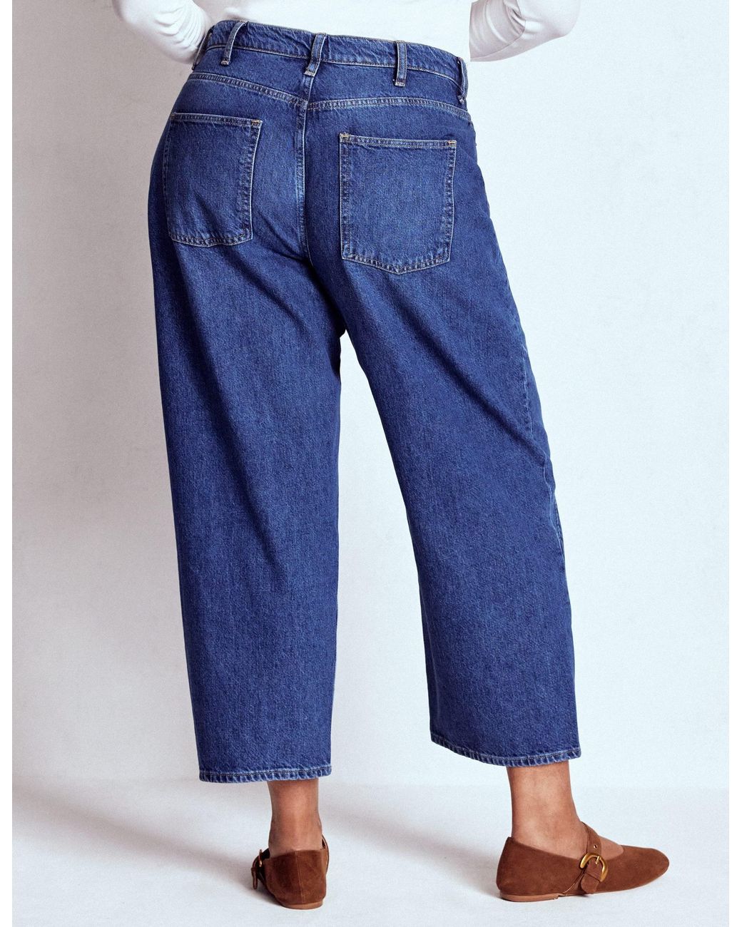 Boden Blue Barrel Leg Jeans