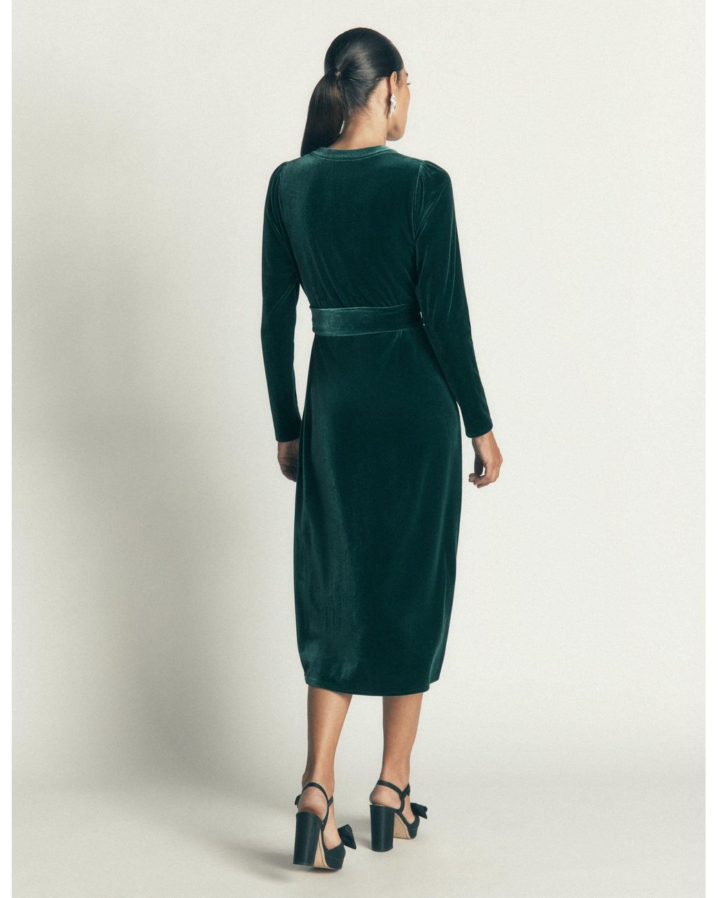 Boden Blue Honor Column Velvet Midi Dress