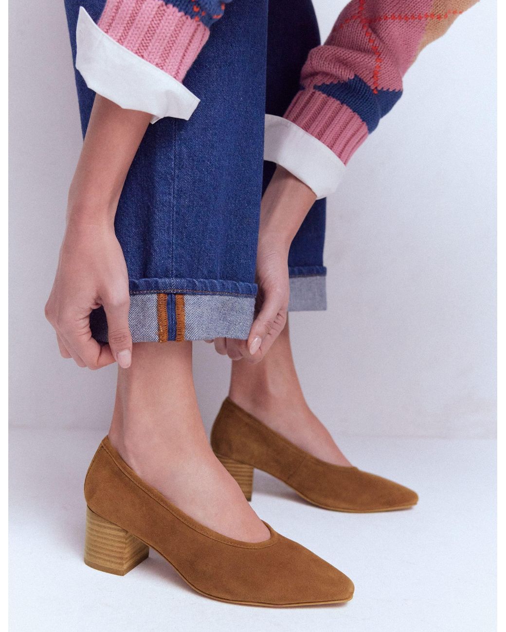 Boden Brown Closed Back Block Heel