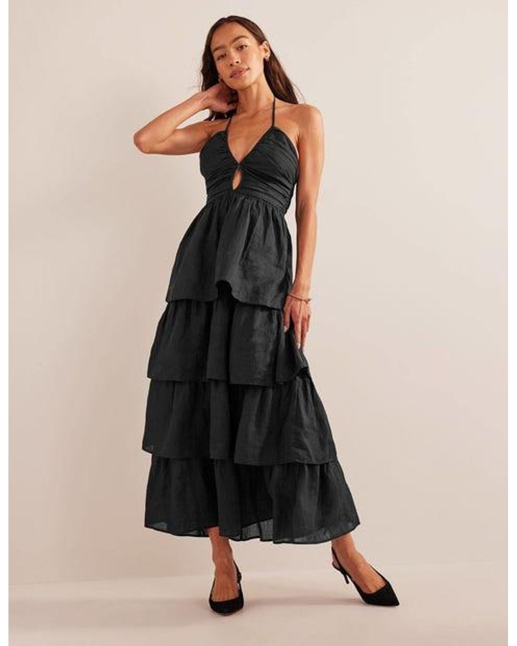knee length dresses for ladies Multiway Jersey Maxi Dress-Black main image 0
