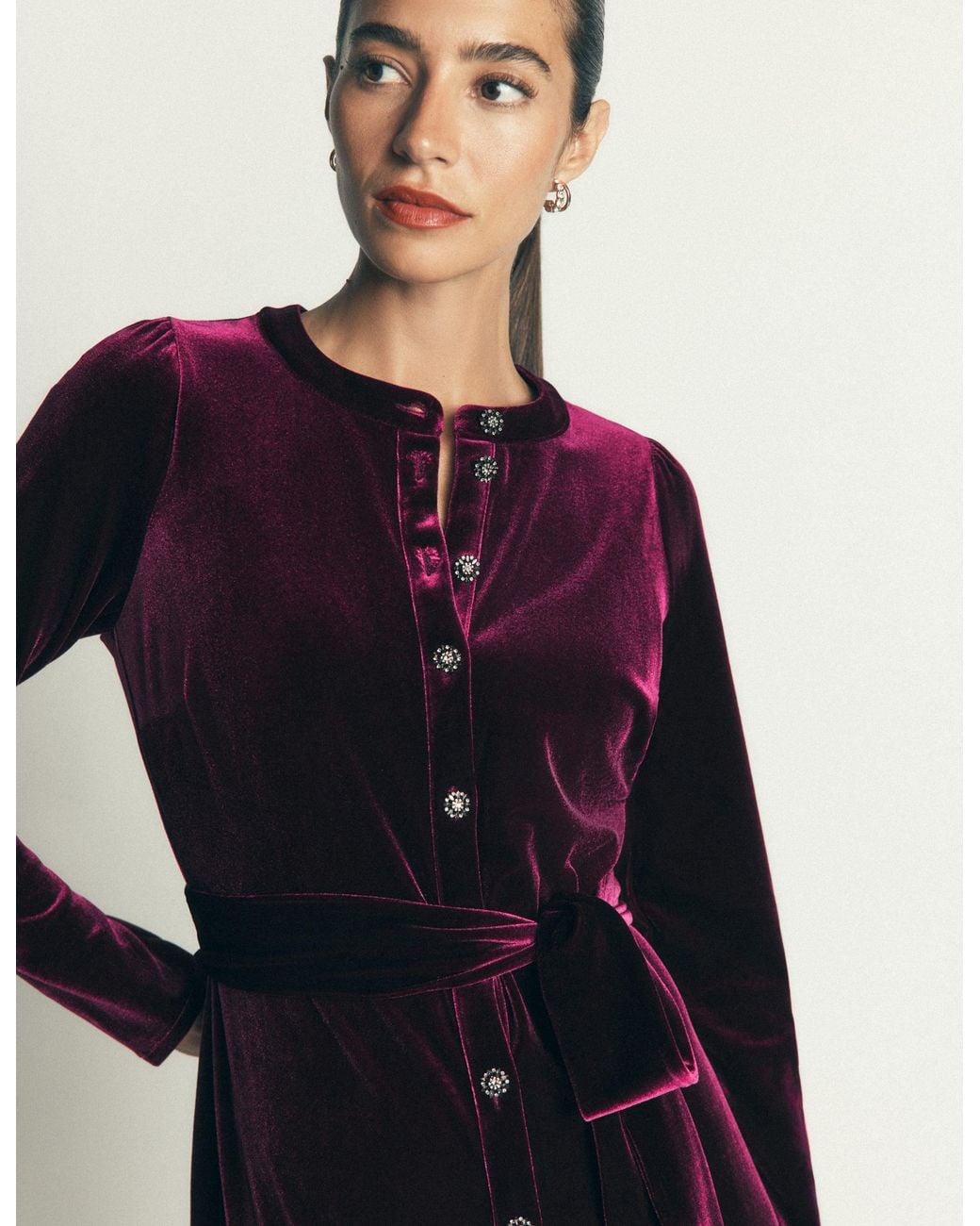 Boden Blue Honor Column Velvet Midi Dress