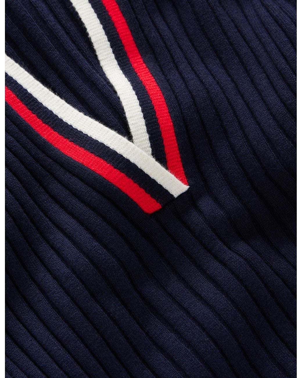 Boden Blue Ribbed Henley Knitted Dress