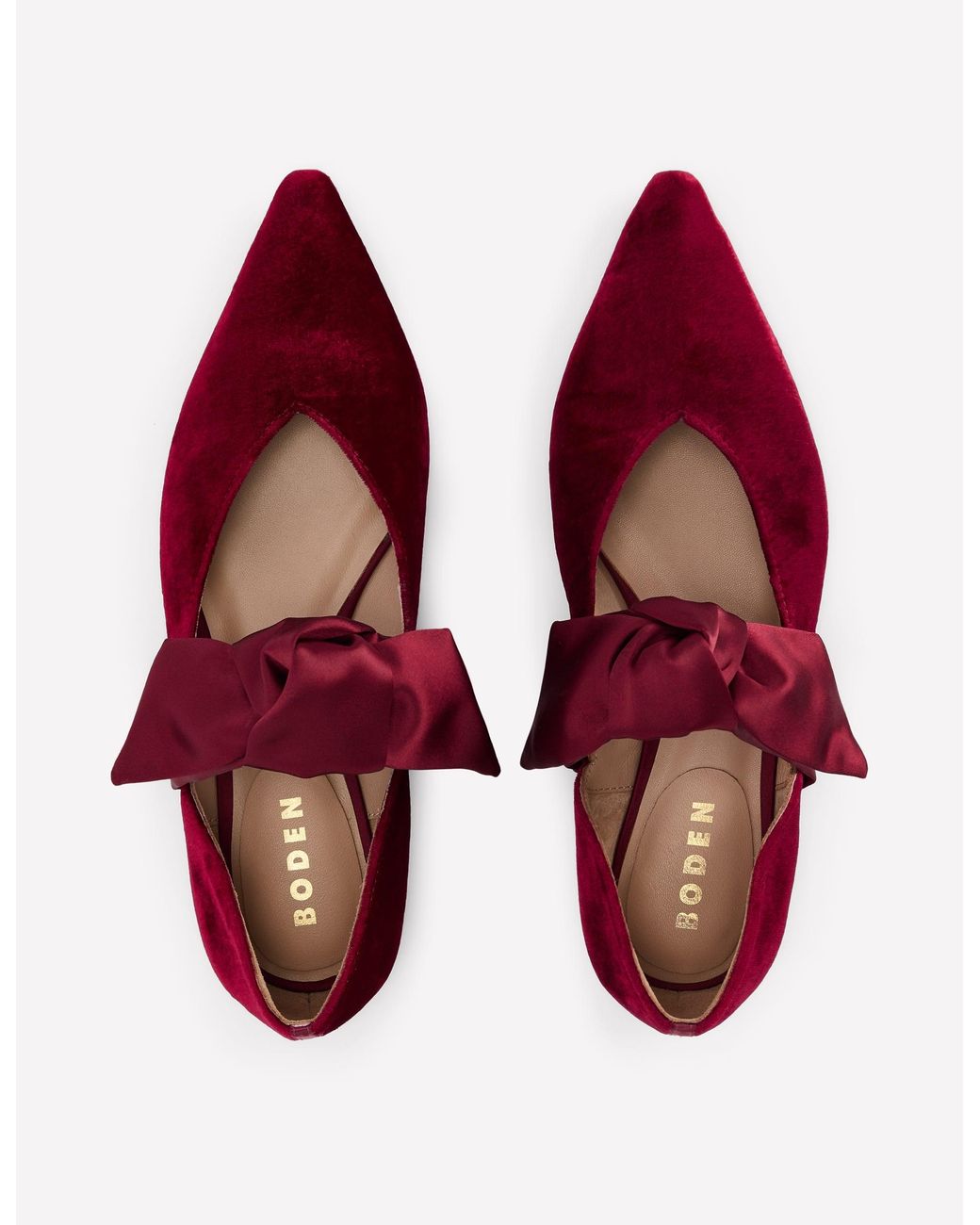 Boden Red Bow Two Part Flats