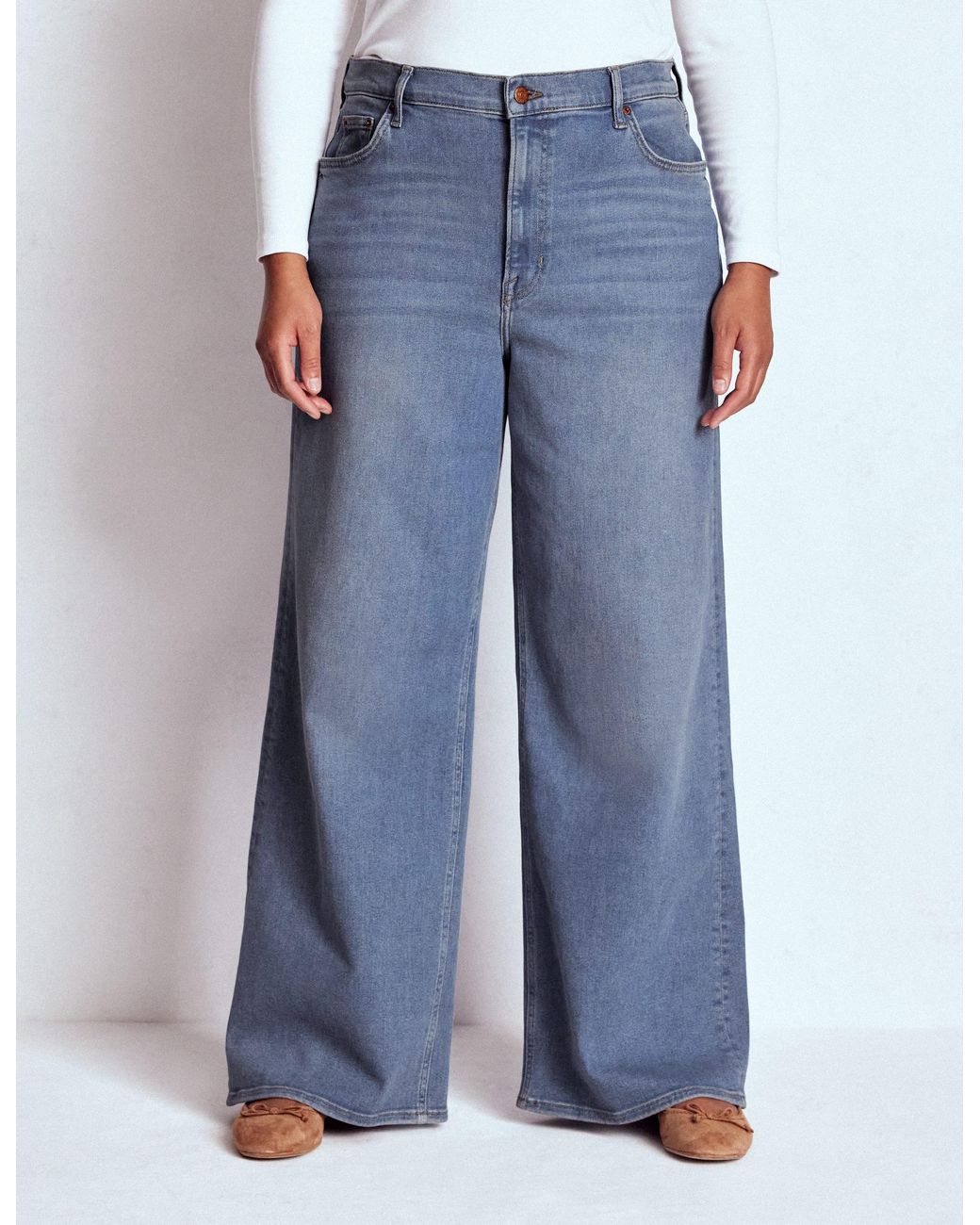Boden Blue High Rise Wide Leg Jeans