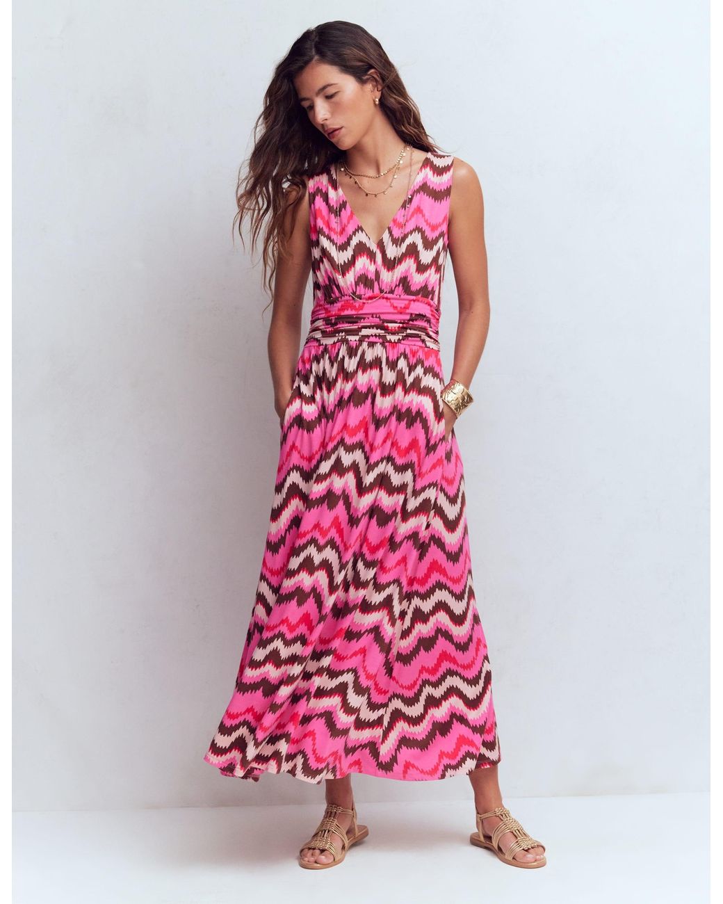 Boden Brown Elodie Jersey Maxi Dress