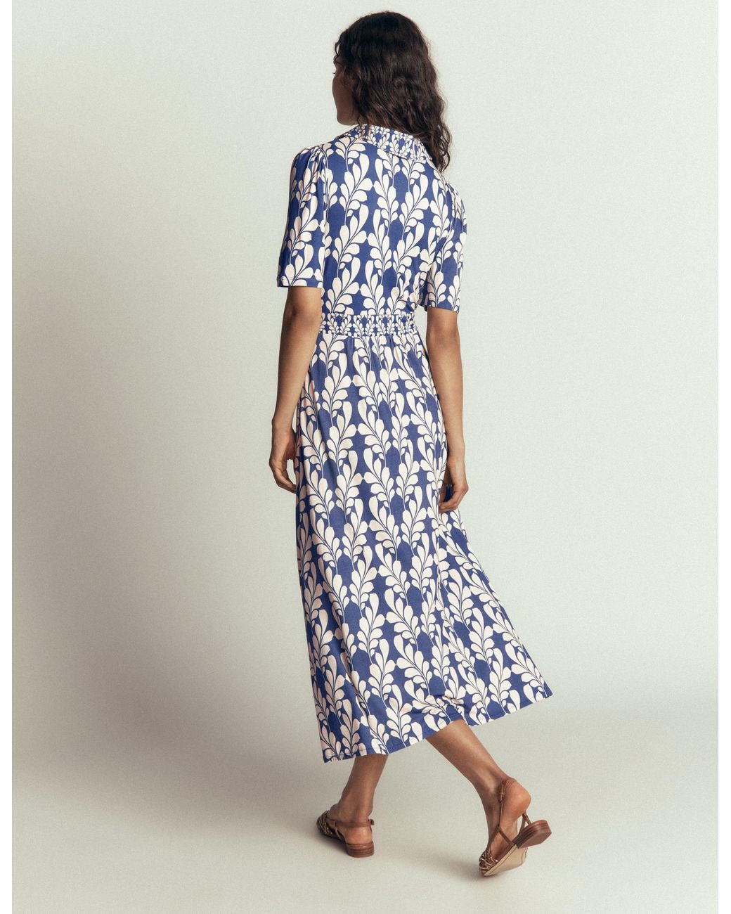 Boden Blue Heidi Jersey Midi Tea Dress