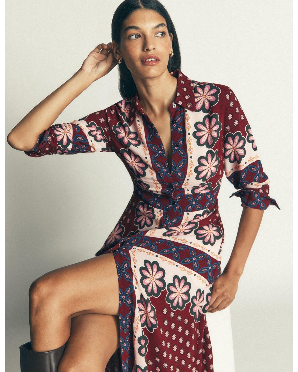 Boden Multicolor Joanna Midi Shirt Dress