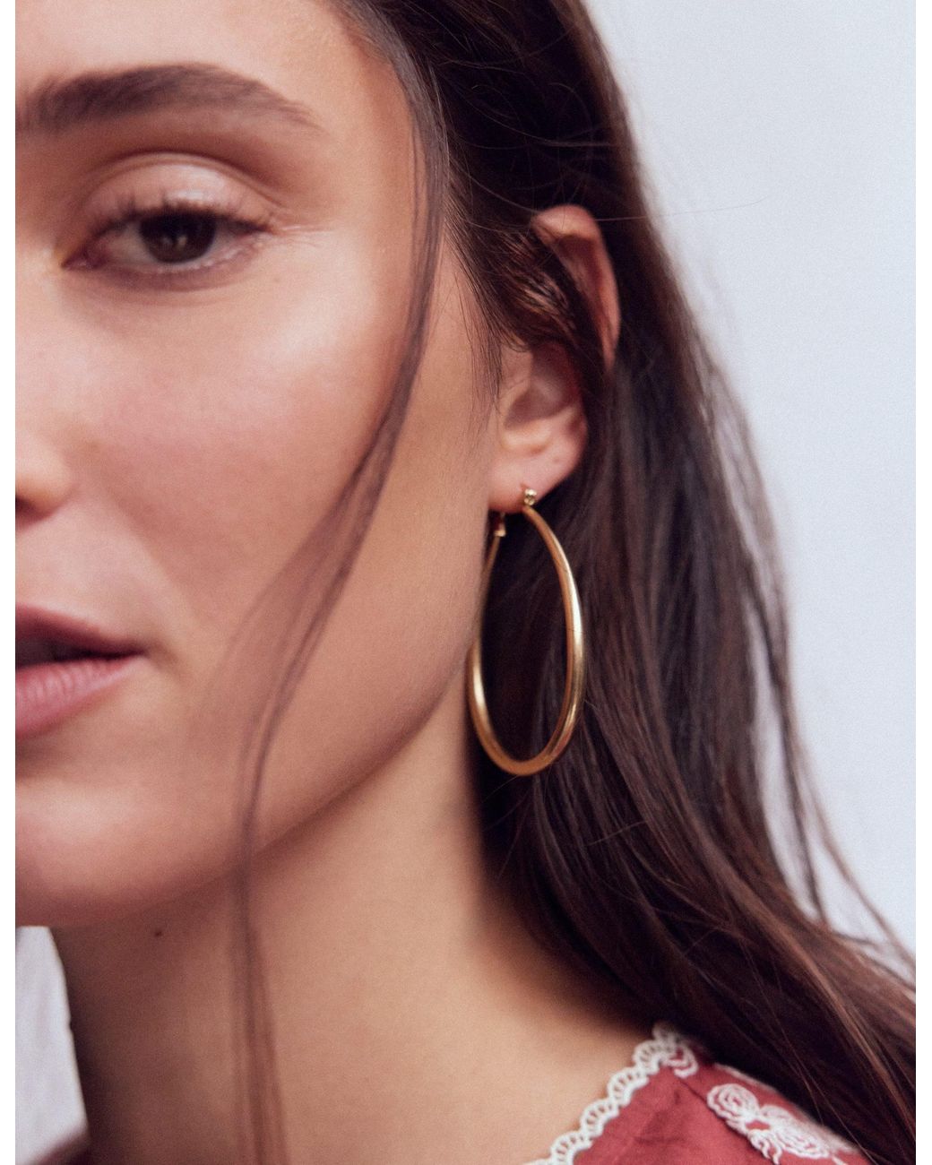 Boden Natural Large Metal Hoops