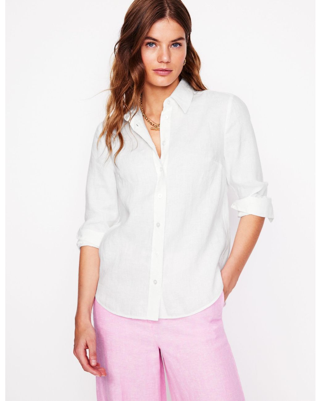 Boden Sienna Linen Shirtwhite