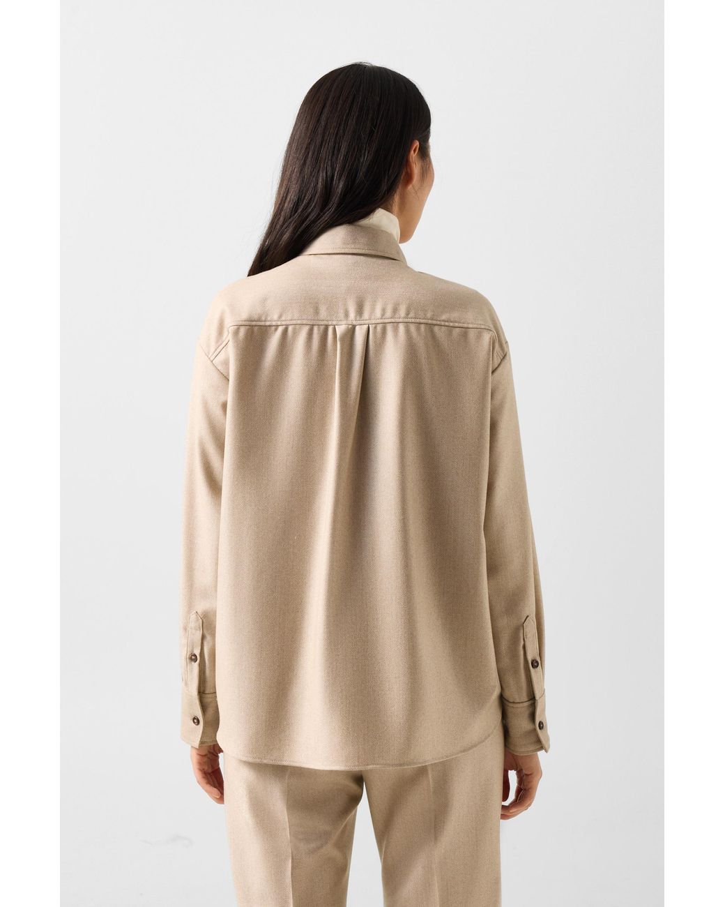 Bogner Natural Robyn Virgin Wool Shirt Blouse