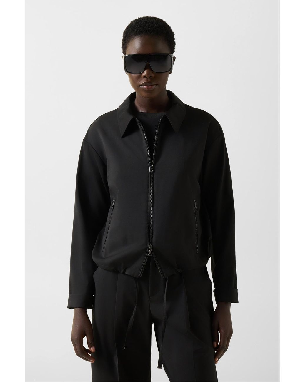 Bogner Black Elody Virgin Wool Blouse