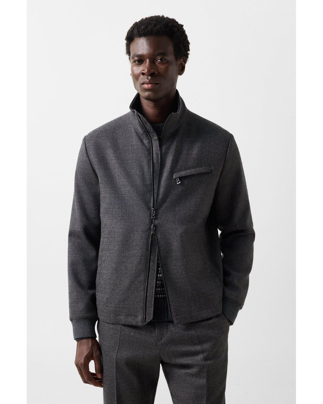 Bogner Black Milan Virgin Wool Blend Jacket For for men