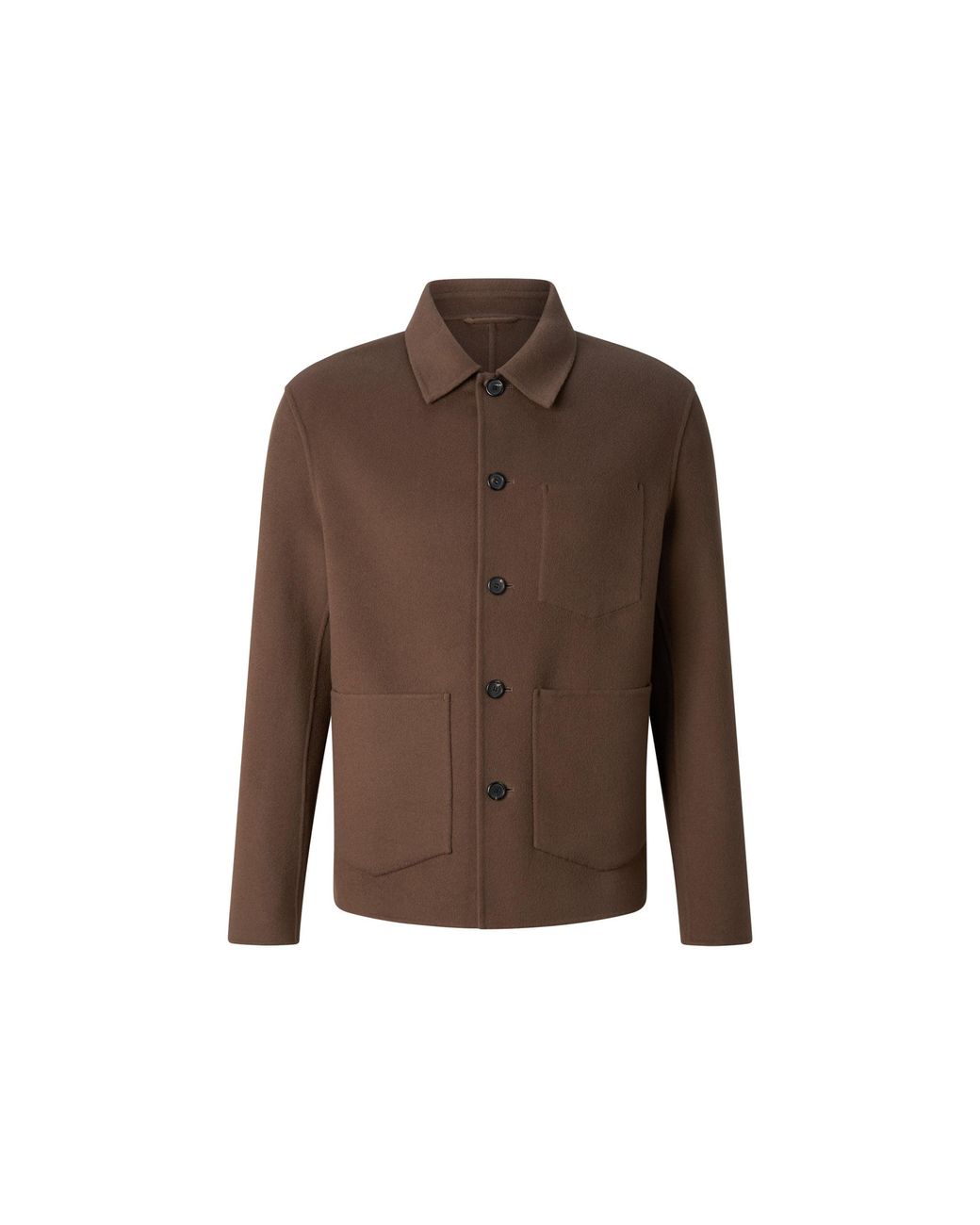 Bogner Brown Mirco Double-faced Wool Shirt Jacket for men