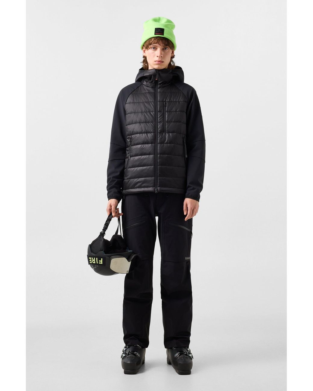 Bogner Fire + Ice Black Anian Softshell Quilted Jacket for men