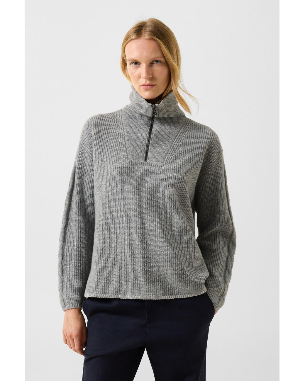 Bogner Gray Larissa Virgin Wool Sweater