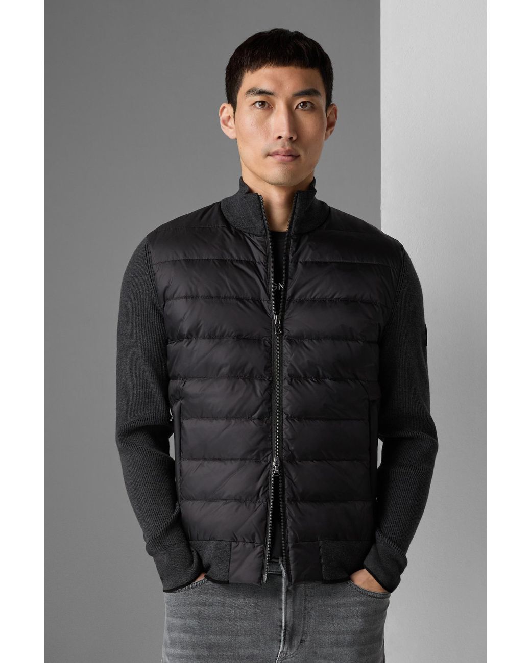 Bogner Renee Hybrid Knit Jacket in Black for Men | Lyst