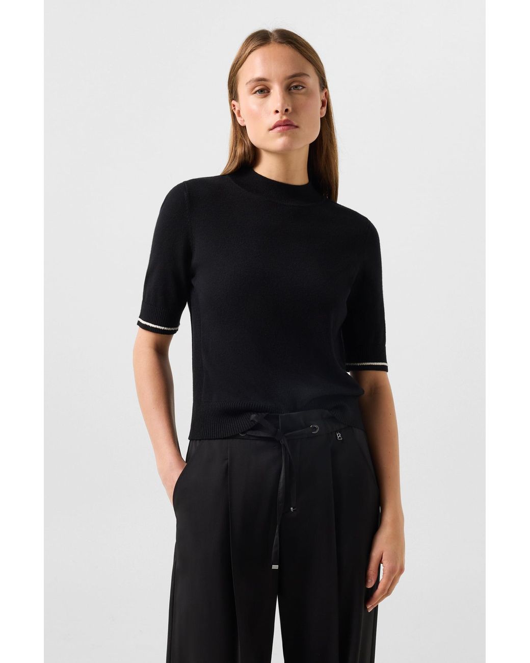 Bogner Black Antonia Virgin Wool And Silk Knitted Jumper For