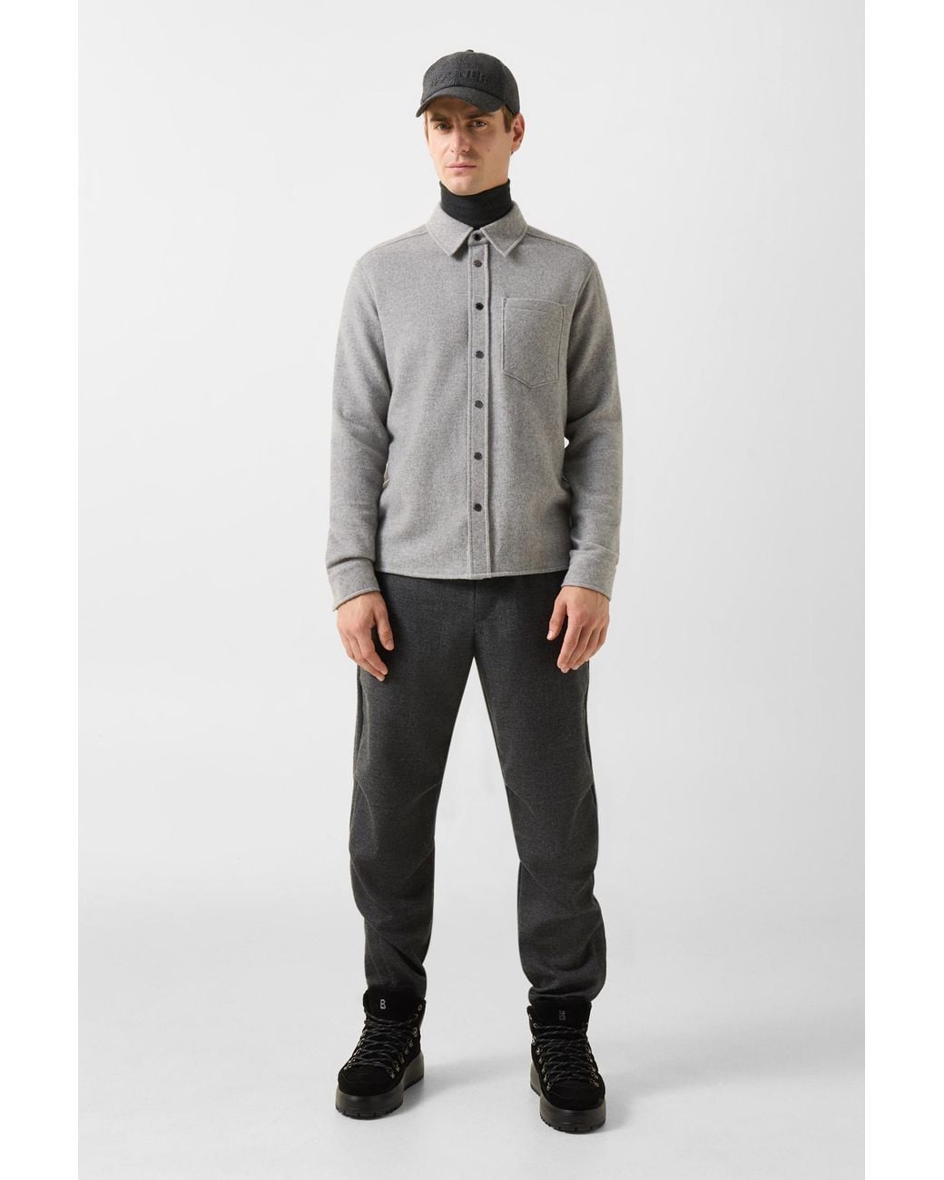 Bogner Gray Benji Cashmere Shirt for men