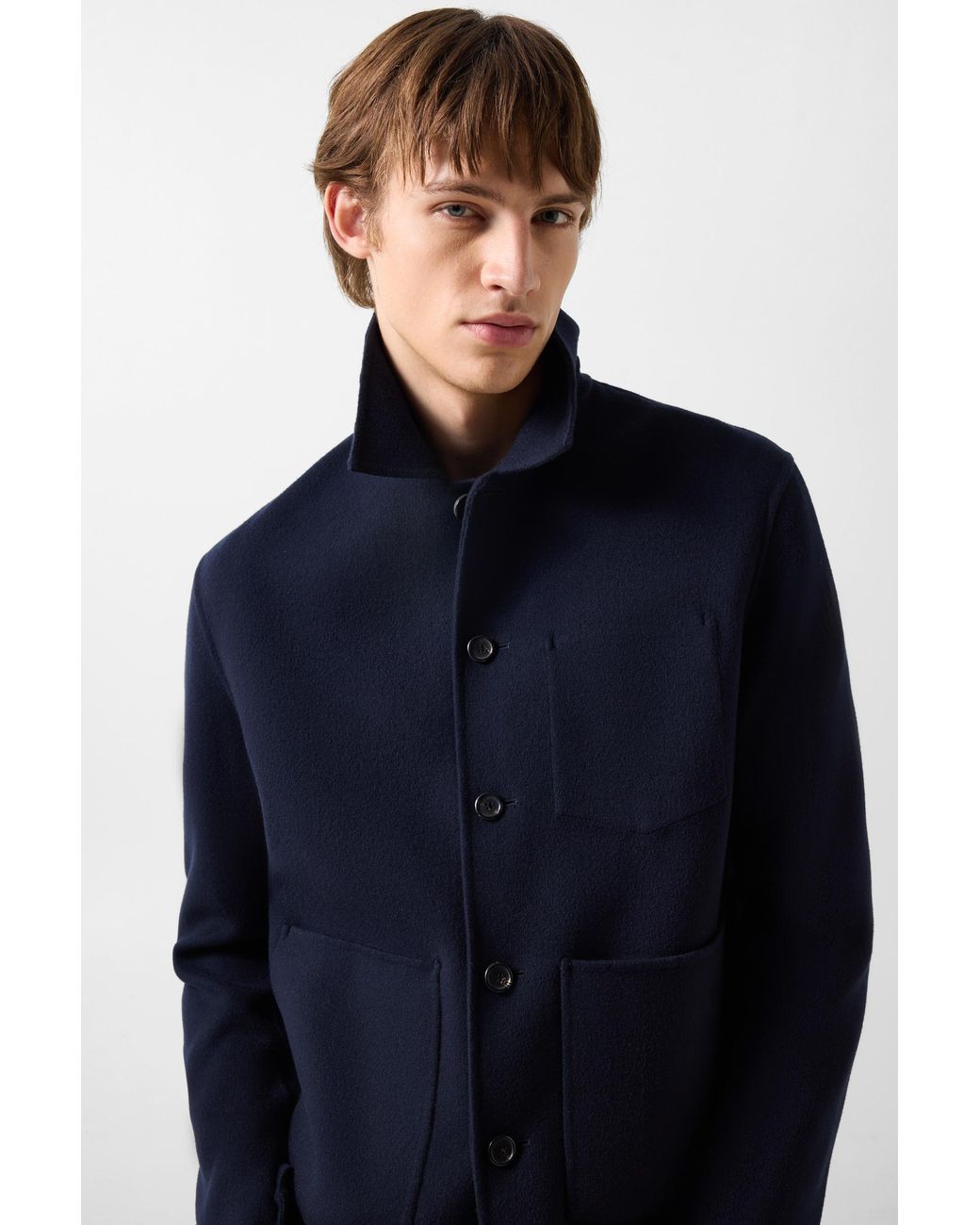 Bogner Blue Mirco Double-Faced Woollen Shirt Jacket For for men