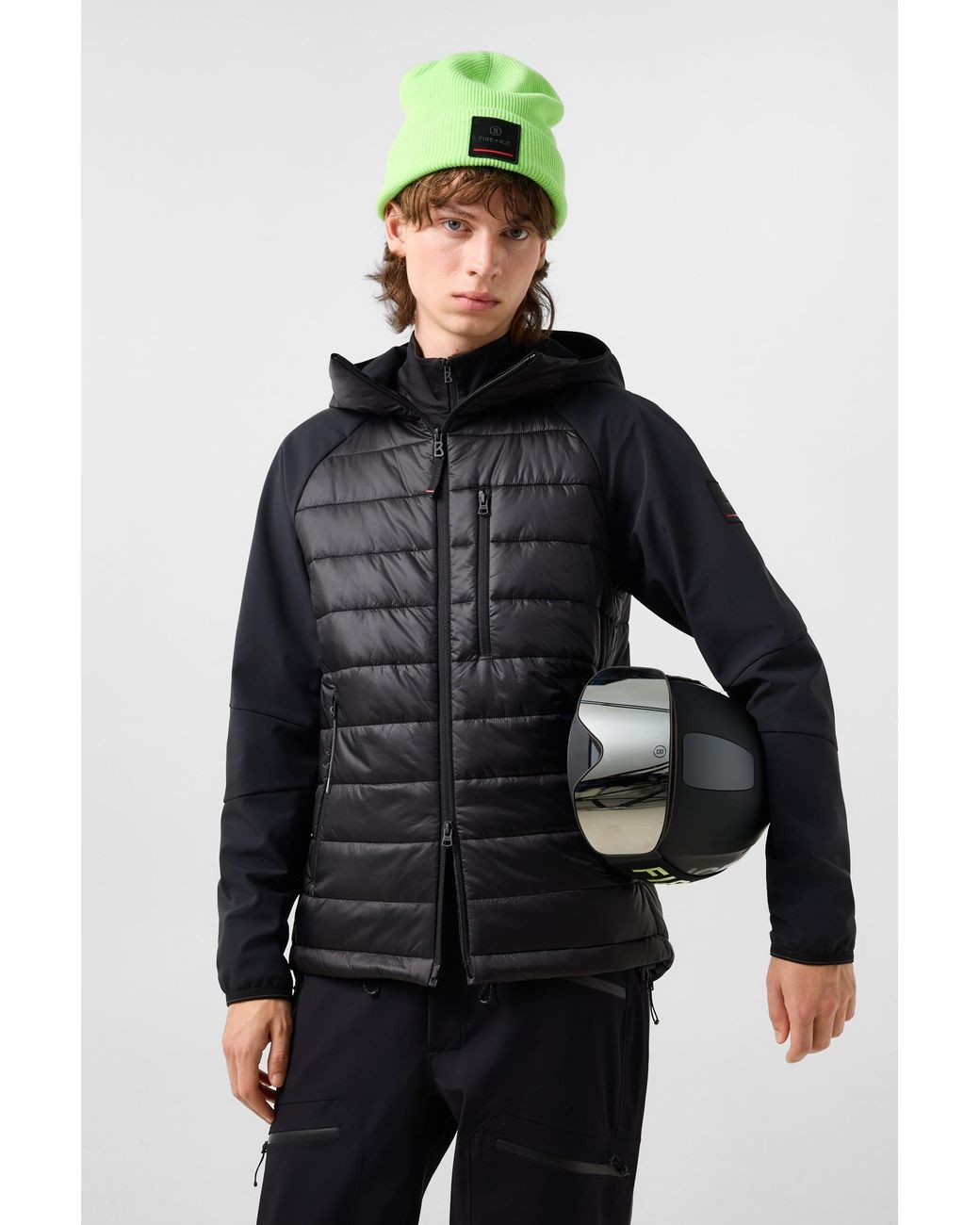 Bogner Fire + Ice Black Anian Softshell Quilted Jacket for men