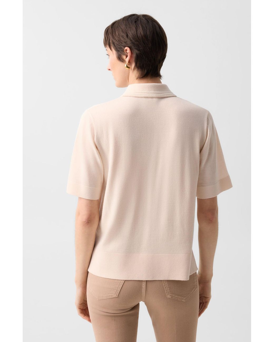 Bogner Natural Maureen Virgin Wool Polo Shirt For