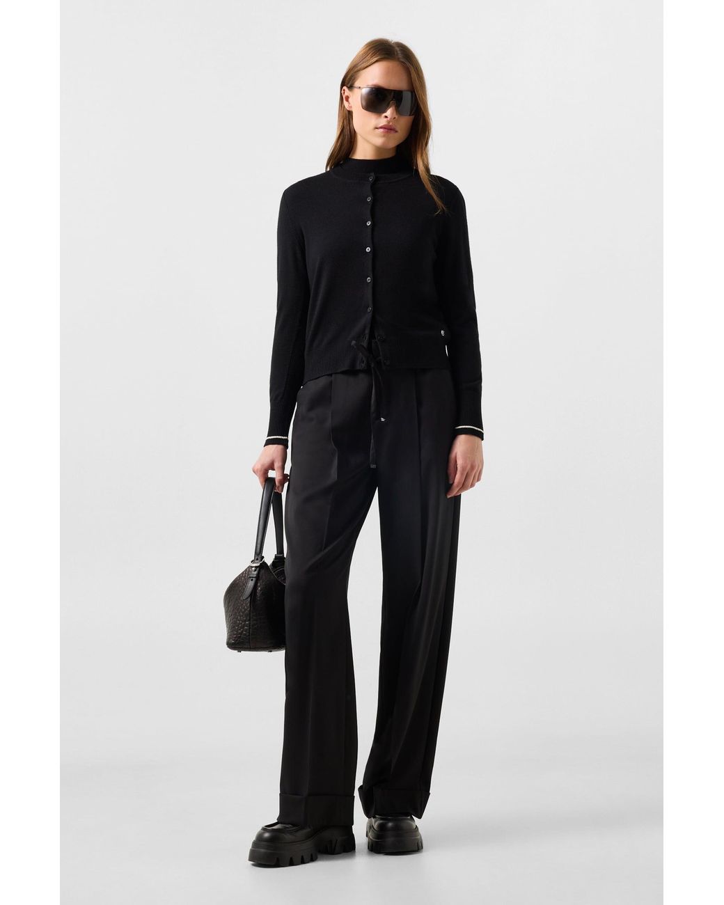 Bogner Black Azou Virgin Wool And Silk Knit Jacket For