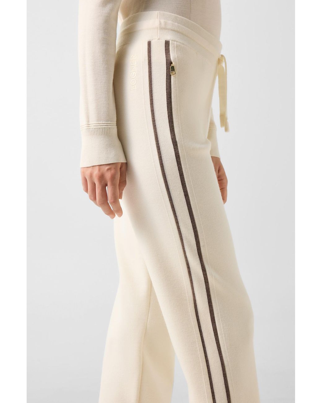 Bogner White Calotta Knitted Trousers For