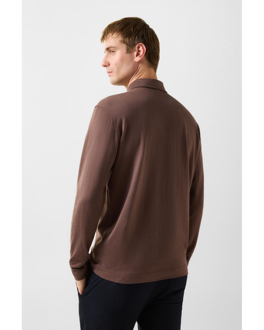 Bogner Brown Bailey Polo Long-sleeved Top for men