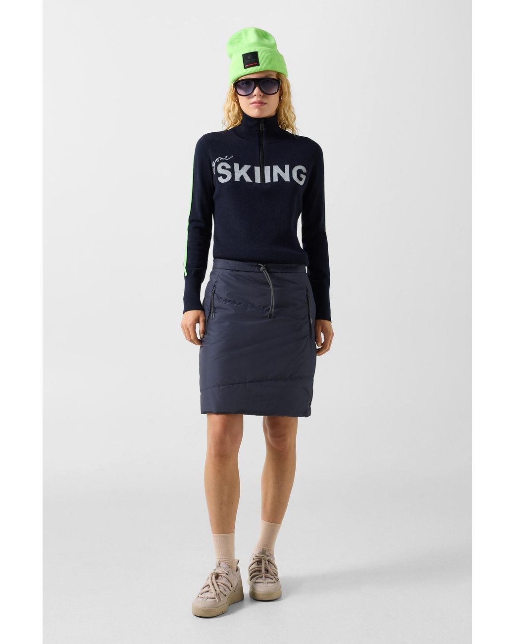 Bogner Fire + Ice Blue Belva Functional Quilted Skirt