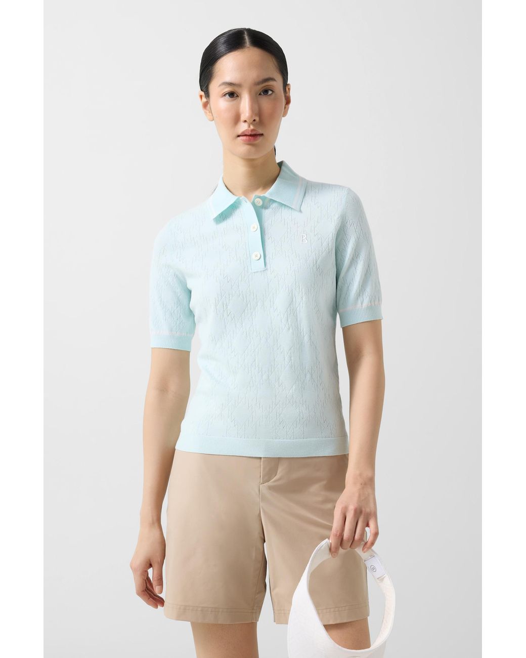 Bogner Blue Mandy Knitted Polo Shirt For