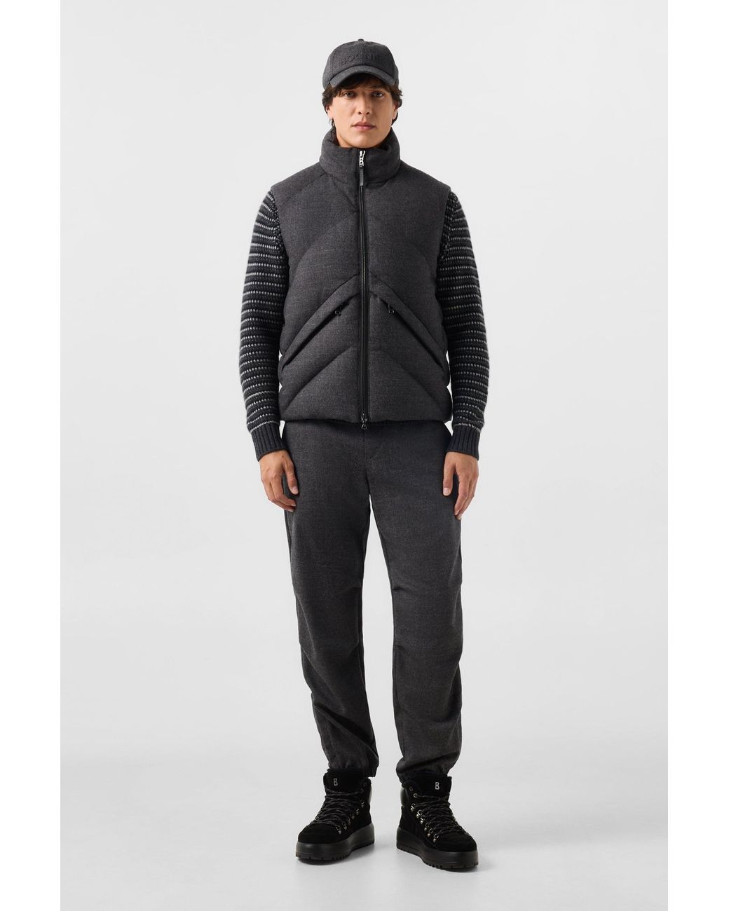 Bogner Black Kendo Virgin Wool Down Vest for men