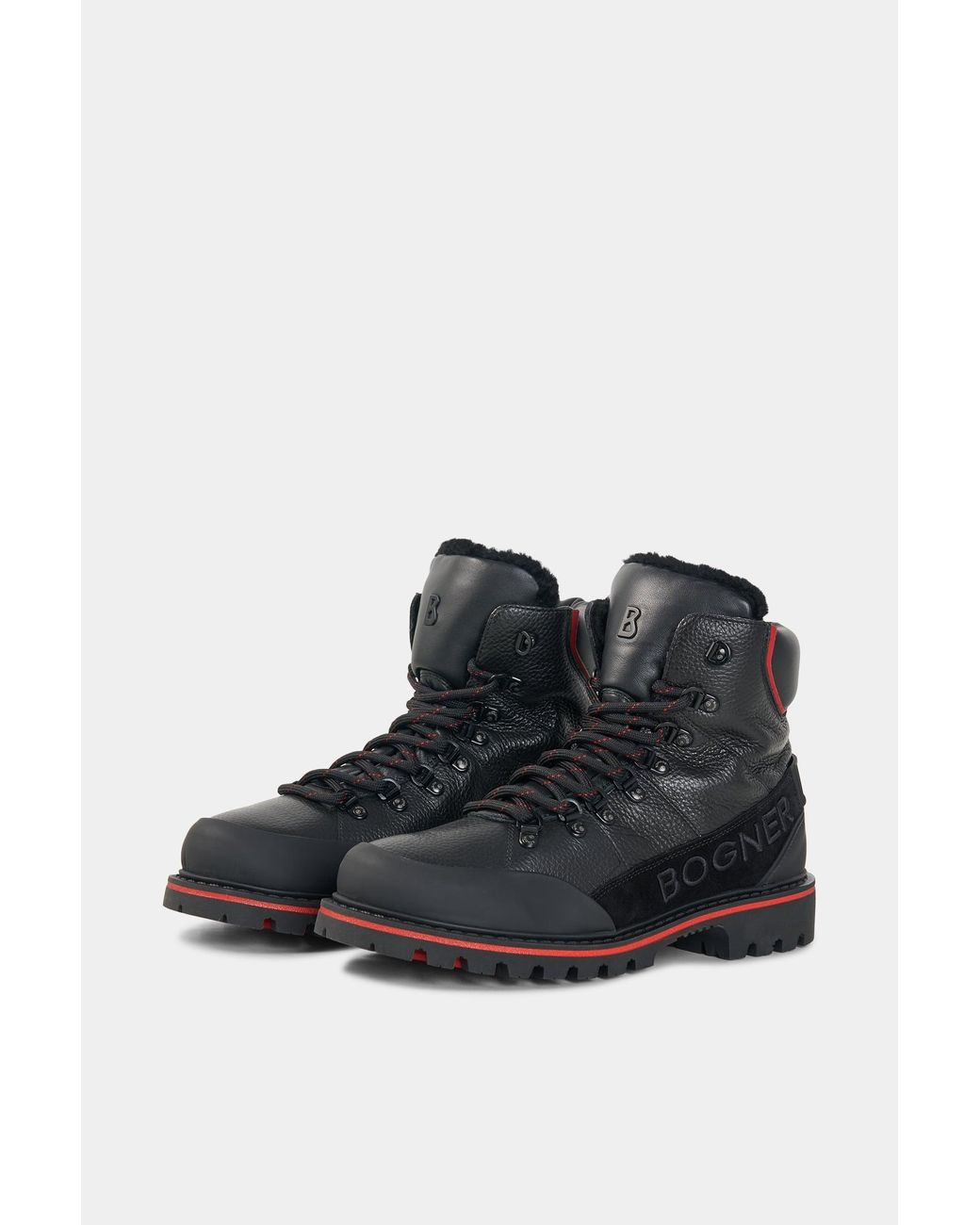 Bogner Black Helsinki Lace-up Boots With Spikes for men