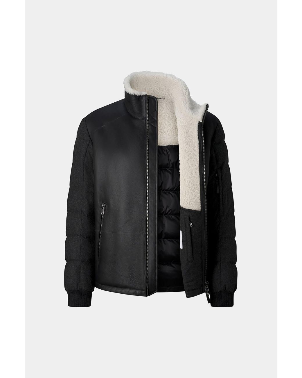 Bogner Black Aleco Quilted Leather Jacket for men