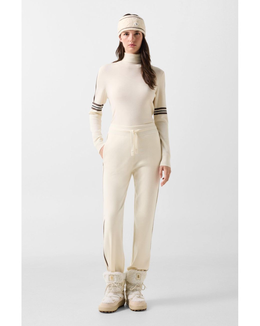 Bogner White Calotta Knitted Trousers For