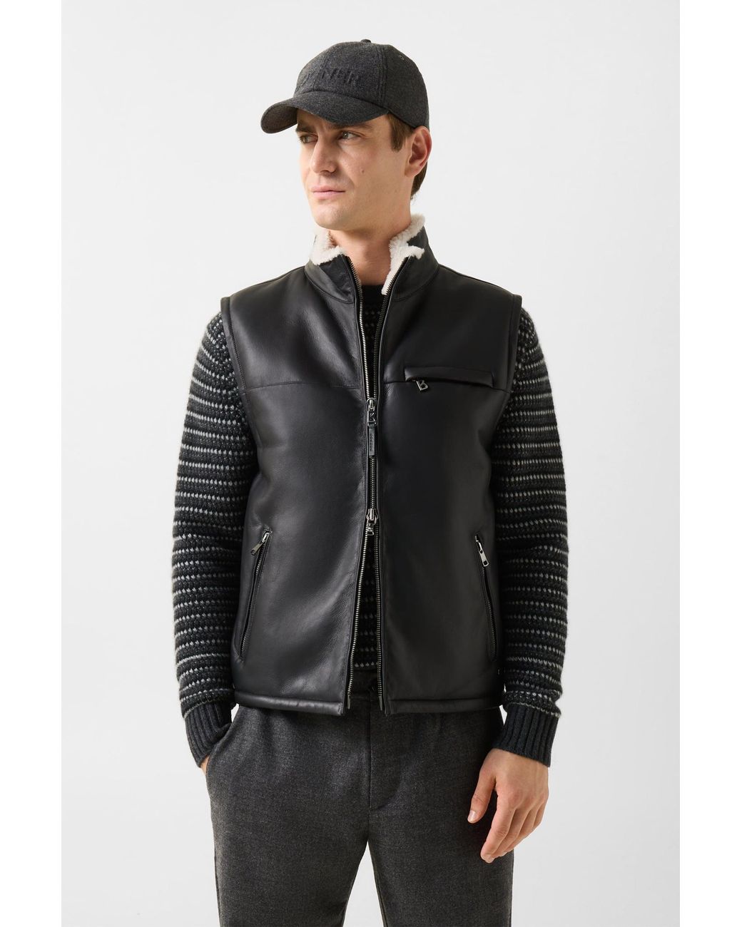 Bogner Black Rosso Lambskin Vest for men