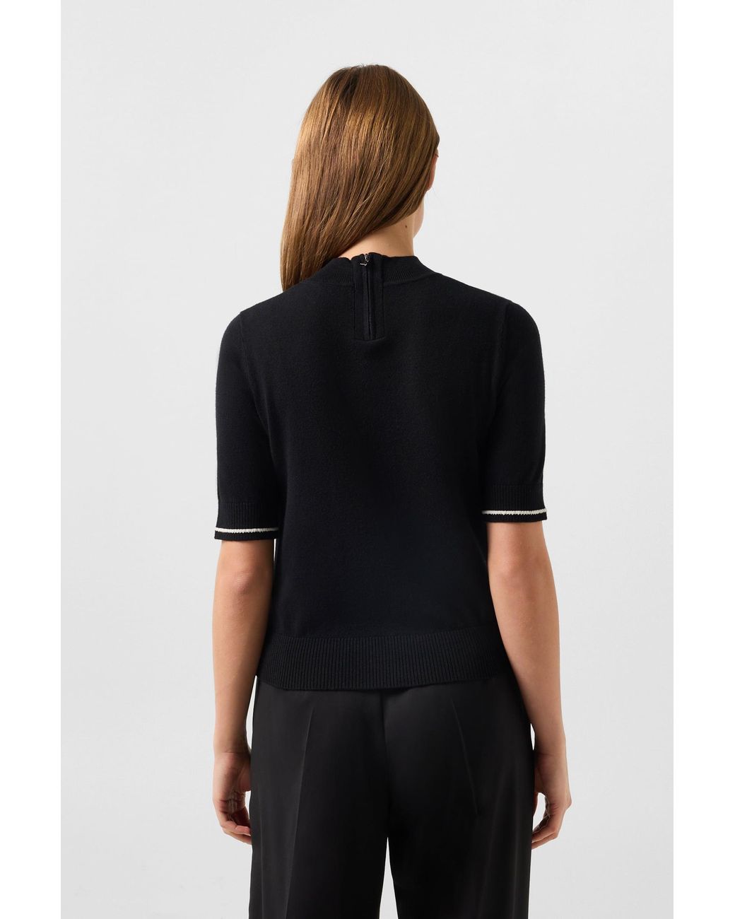 Bogner Black Antonia Virgin Wool And Silk Knitted Jumper For