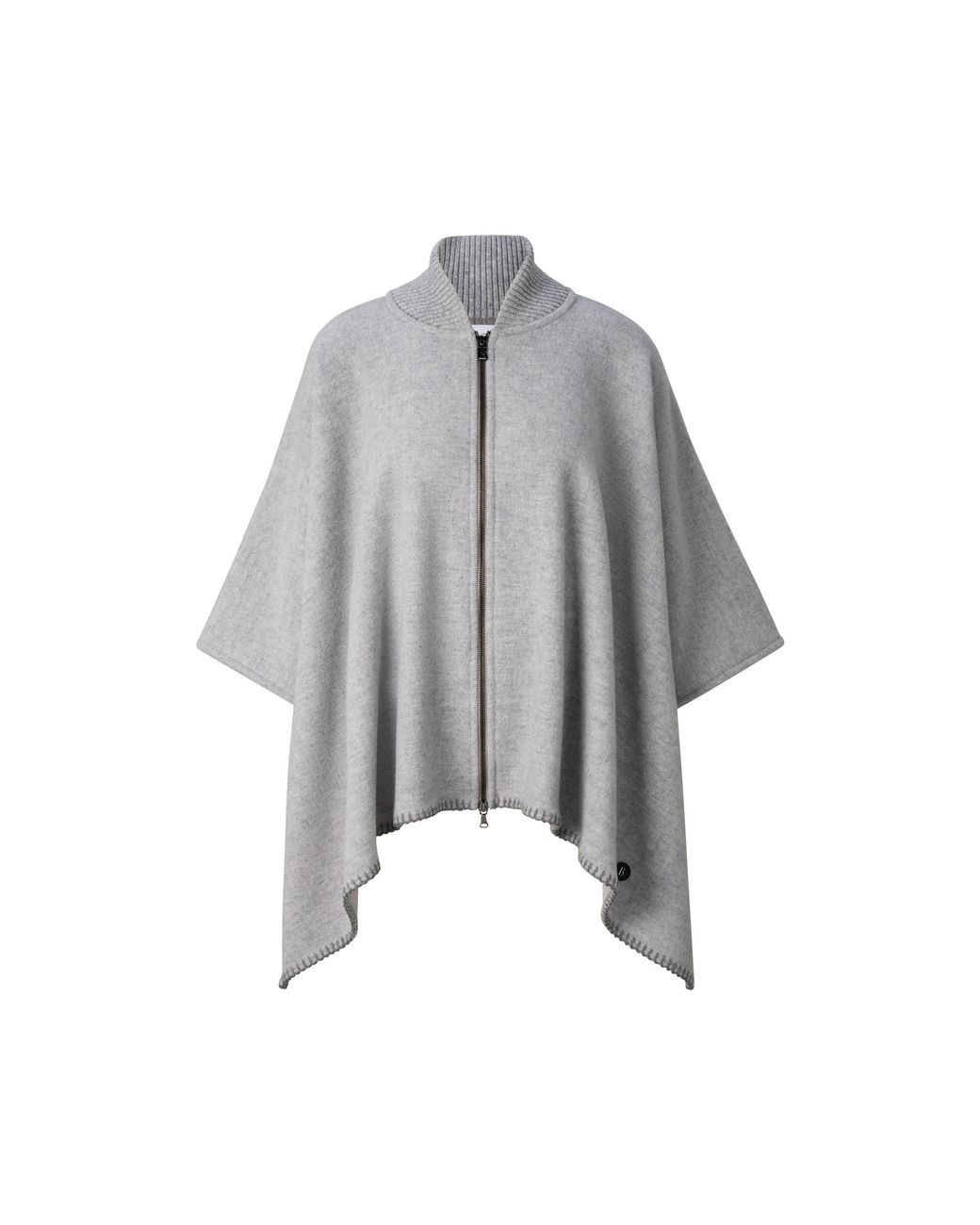 Bogner Gray Nellie Wool Mix Poncho