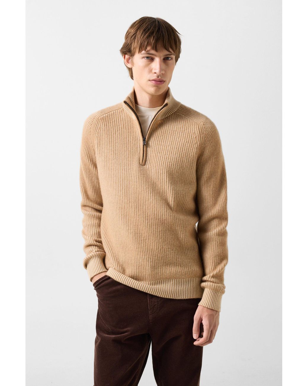Bogner Natural Dwayne Virgin Wool And Cashmere Turtleneck for men
