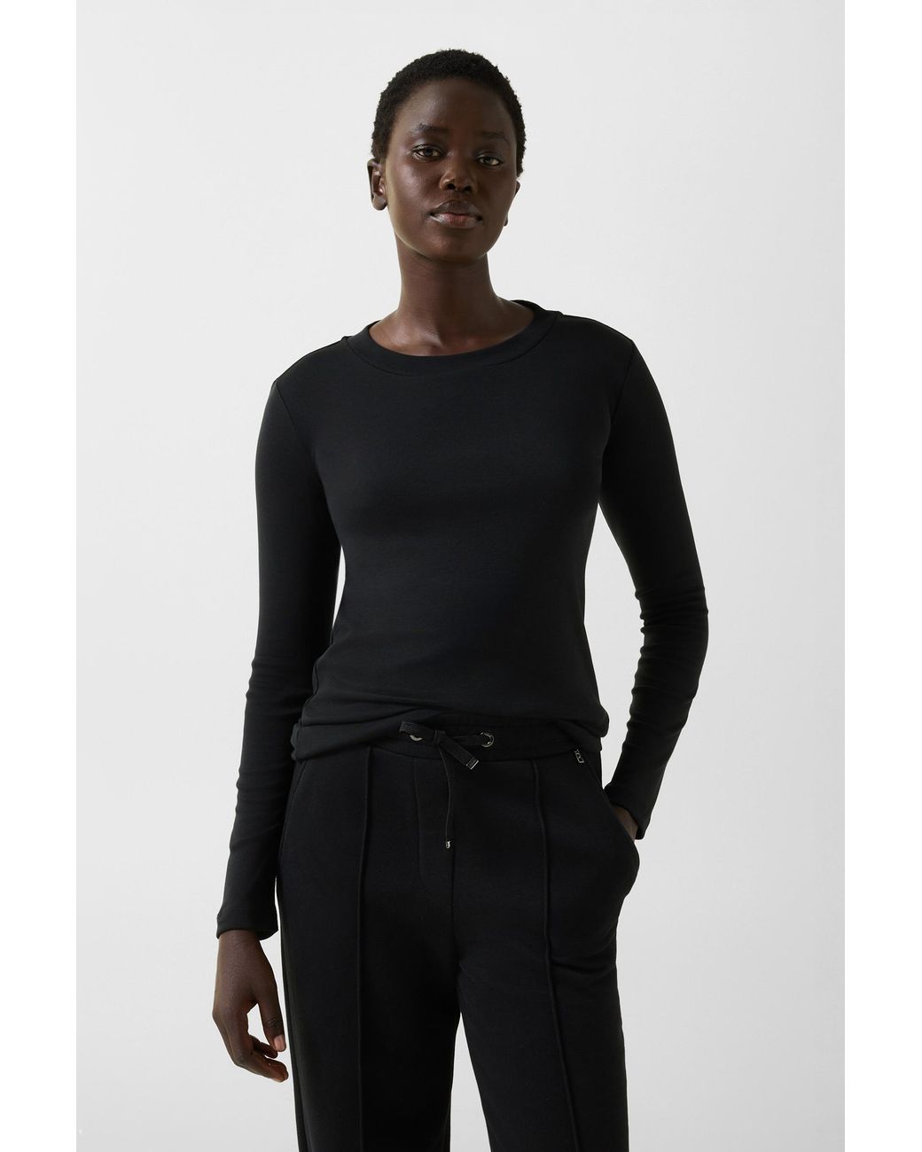 Bogner Black Nikini Cotton Long-Sleeved Top For