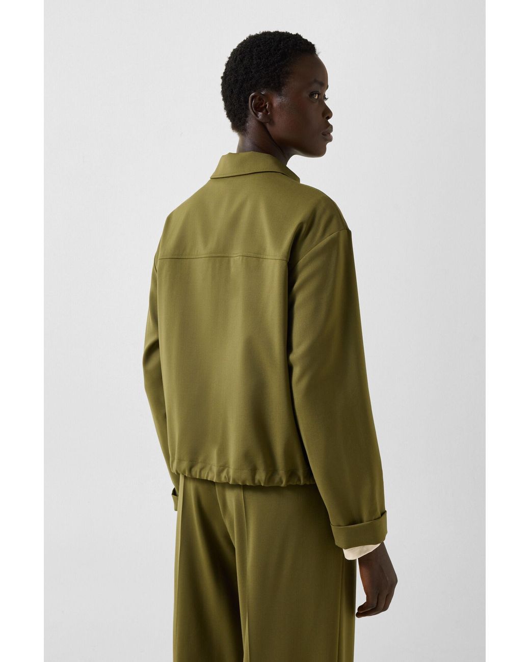 Bogner Green Elody Virgin Wool Blouse