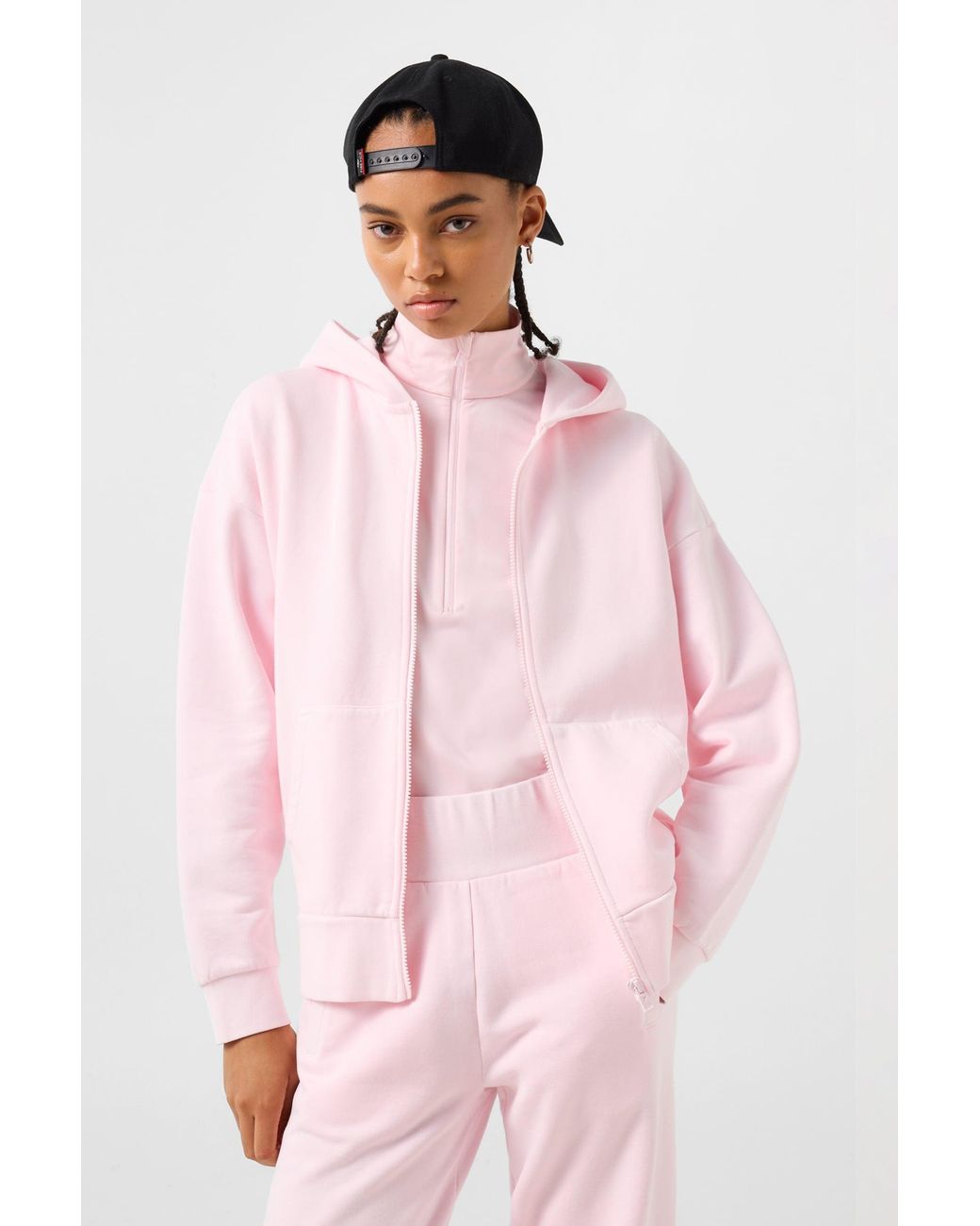 Bogner Fire + Ice Pink Ilona Cotton Hoodie Jersey Jacket