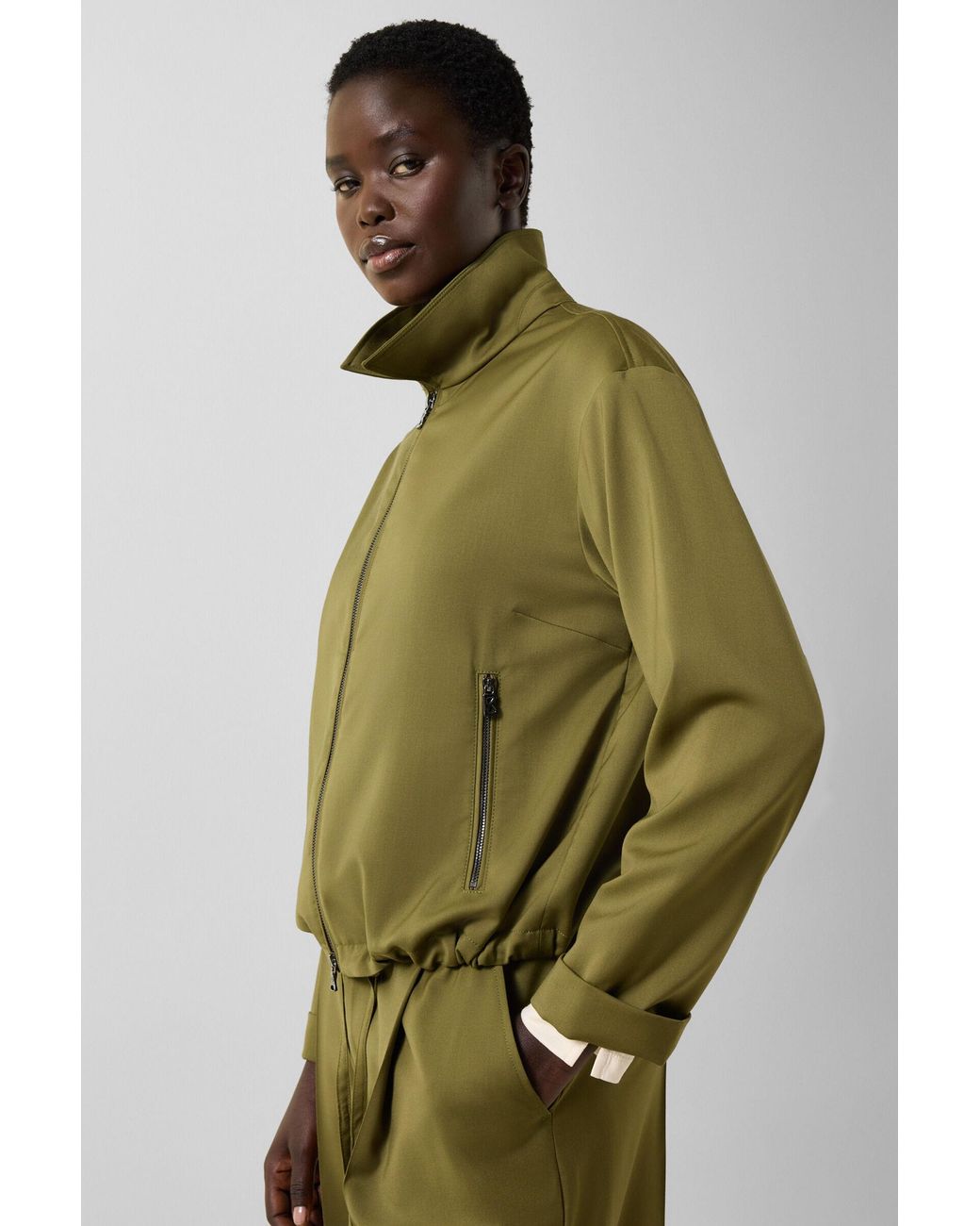 Bogner Green Elody Virgin Wool Blouse