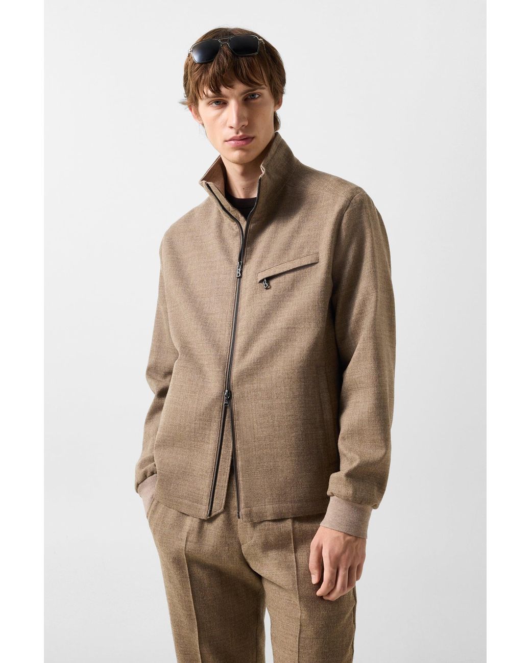 Bogner Brown Milan Virgin Wool Blend Jacket For for men