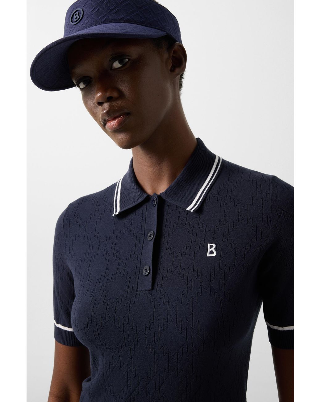 Bogner Blue Mandy Knitted Polo Shirt